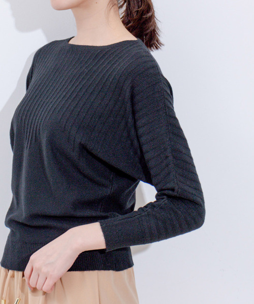 Jayro（ジャイロ）の「折り柄ドルマンスリーブニット（ニット/セーター・レディース・ブルー/ブラック/ライトグレー/ホワイト/ピンク・FREE）」の14枚目の写真