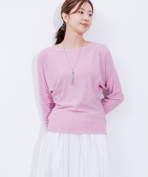 Jayro（ジャイロ）の「折り柄ドルマンスリーブニット（ニット/セーター・レディース・ブルー/ブラック/ライトグレー/ホワイト/ピンク・FREE）」の2枚目の写真