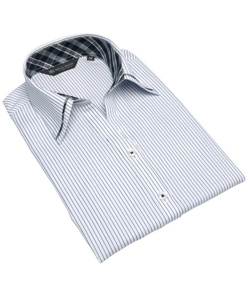 TOKYO SHIRTS(トウキョウシャツ)の「形態安定ノーアイロン スキッパー 7分袖ビジネスワイシャツ(ビジネスシャツ・レディース・ブルー・LL/M/L/XL/XS/S)」の1枚目の写真