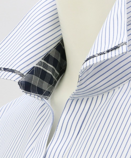 TOKYO SHIRTS(トウキョウシャツ)の「形態安定ノーアイロン スキッパー 7分袖ビジネスワイシャツ(ビジネスシャツ・レディース・ブルー・LL/M/L/XL/XS/S)」の2枚目の写真
