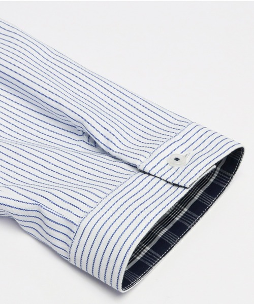 TOKYO SHIRTS(トウキョウシャツ)の「形態安定ノーアイロン スキッパー 7分袖ビジネスワイシャツ(ビジネスシャツ・レディース・ブルー・LL/M/L/XL/XS/S)」の5枚目の写真
