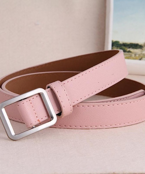 PARKS TOKYO SELECT(パークストウキョウセレクト)の「ノンホール スクエアバックルベルト(ベルト・レディース・レッド/モカ/キャメル/ピンク/ブラック・FREE)」の5枚目の写真