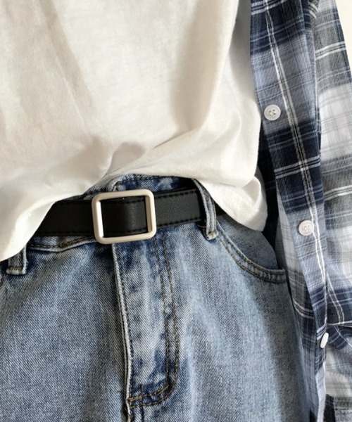 PARKS TOKYO SELECT(パークストウキョウセレクト)の「ノンホール スクエアバックルベルト(ベルト・レディース・レッド/モカ/キャメル/ピンク/ブラック・FREE)」の2枚目の写真