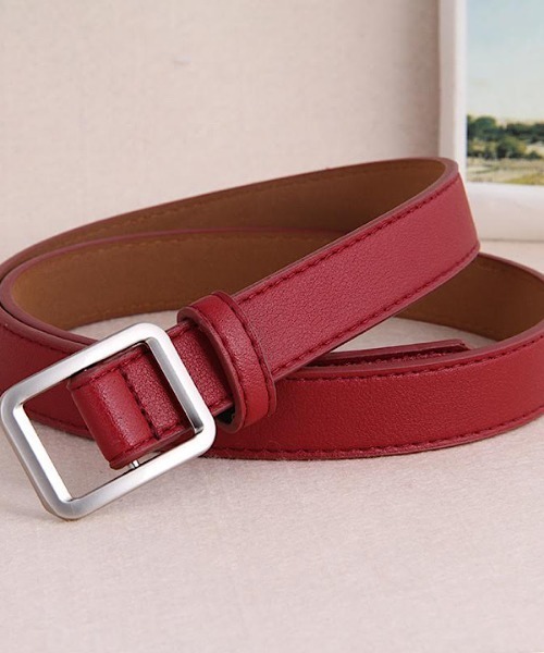 PARKS TOKYO SELECT(パークストウキョウセレクト)の「ノンホール スクエアバックルベルト(ベルト・レディース・レッド/モカ/キャメル/ピンク/ブラック・FREE)」の8枚目の写真