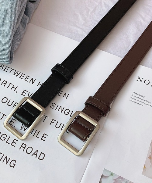 PARKS TOKYO SELECT(パークストウキョウセレクト)の「ノンホール スクエアバックルベルト(ベルト・レディース・レッド/モカ/キャメル/ピンク/ブラック・FREE)」の9枚目の写真