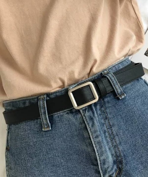 PARKS TOKYO SELECT(パークストウキョウセレクト)の「ノンホール スクエアバックルベルト(ベルト・レディース・レッド/モカ/キャメル/ピンク/ブラック・FREE)」の6枚目の写真