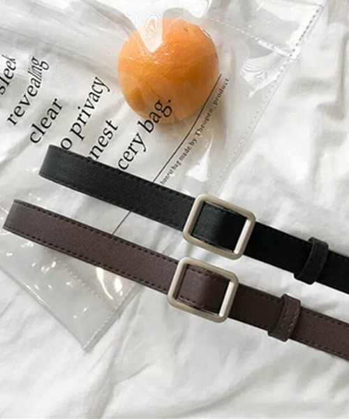 PARKS TOKYO SELECT(パークストウキョウセレクト)の「ノンホール スクエアバックルベルト(ベルト・レディース・レッド/モカ/キャメル/ピンク/ブラック・FREE)」の10枚目の写真