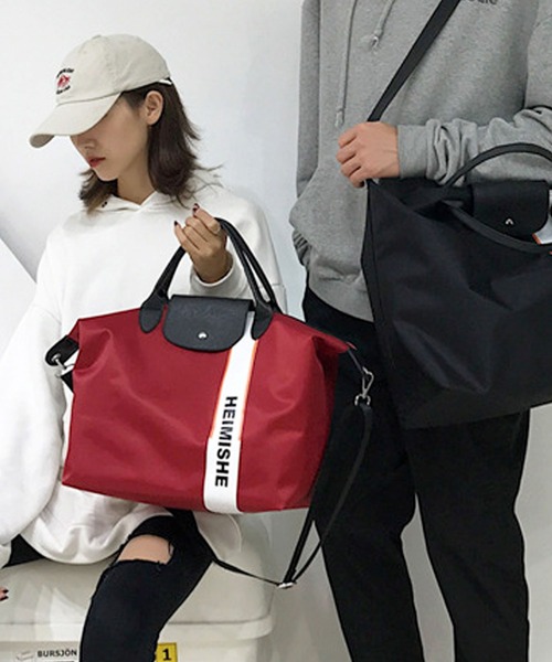 florist(フローリスト)の「【2way】ストライプロゴボストンバッグ(ボストンバッグ・レディース・ブラック系1/ブラック系3/レッド系1/レッド系3・L/M)」の7枚目の写真