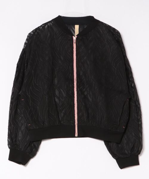 Q（キュー）の「シアージャガードリブブルゾン（ブルゾン・レディース・ブラック/ピンク/アイボリー・MEDIUM）」の6枚目の写真