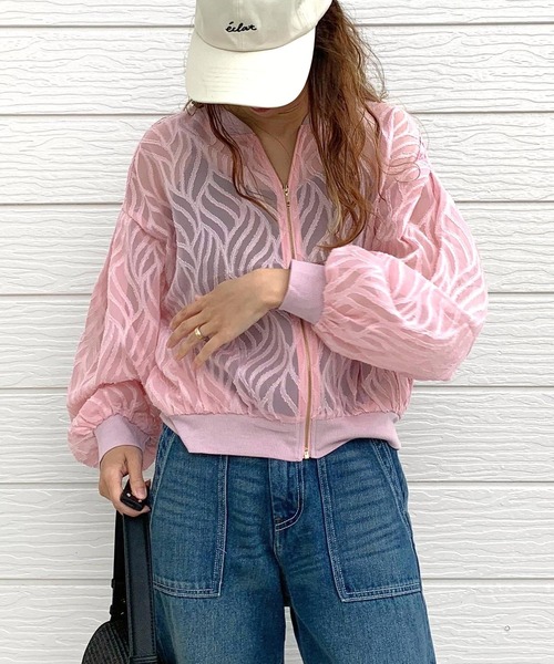 Q（キュー）の「シアージャガードリブブルゾン（ブルゾン・レディース・ブラック/ピンク/アイボリー・MEDIUM）」の20枚目の写真