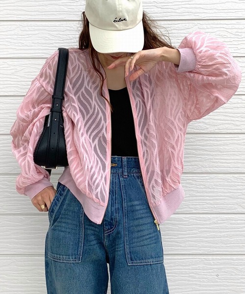 Q（キュー）の「シアージャガードリブブルゾン（ブルゾン・レディース・ブラック/ピンク/アイボリー・MEDIUM）」の21枚目の写真