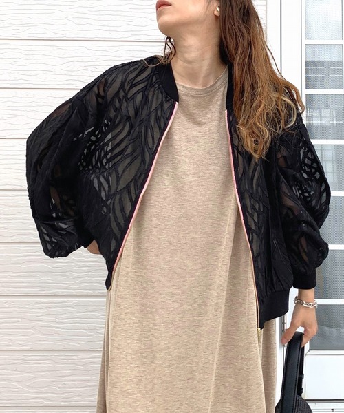 Q（キュー）の「シアージャガードリブブルゾン（ブルゾン・レディース・ブラック/ピンク/アイボリー・MEDIUM）」の16枚目の写真