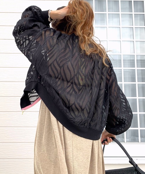 Q（キュー）の「シアージャガードリブブルゾン（ブルゾン・レディース・ブラック/ピンク/アイボリー・MEDIUM）」の17枚目の写真