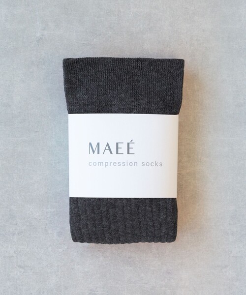 green label relaxing(グリーンレーベルリラクシング)の「<MAEE>コンプレッションソックス(コットンリブ)/ 着圧ソックス / 靴下(ソックス/靴下・レディース・グレー/ブラウン/ワインレッド/ブラック/ライトグレー/ホワイト/レッド/マスタード/ダークグレー/ライトブルー/モカ/ピンク/ライラック・FREE)」の16枚目の写真