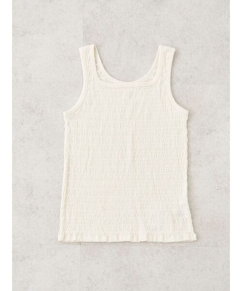 earth music&ecology（アースミュージックアンドエコロジー）の「シャーリングタンクトップ（インナーウェア/肌着・レディース・オフホワイト/ブラック/サックスブルー/ピンク/ベージュ・S/M）」の17枚目の写真