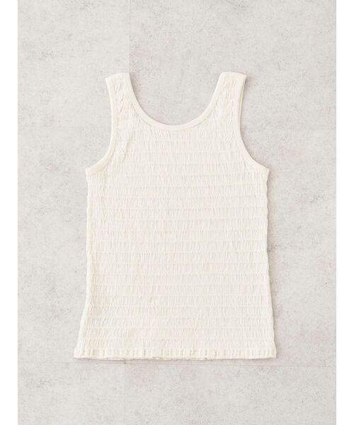 earth music&ecology（アースミュージックアンドエコロジー）の「シャーリングタンクトップ（インナーウェア/肌着・レディース・オフホワイト/ブラック/サックスブルー/ピンク/ベージュ・S/M）」の18枚目の写真