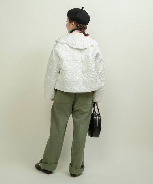 サテンキルティングEVO BIG衿パフスリーブジャケット（その他アウター