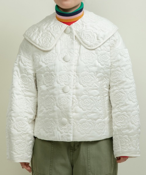 サテンキルティングEVO BIG衿パフスリーブジャケット（その他アウター