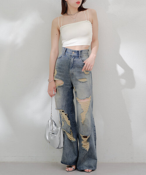 Chico（チコ）の「【WEB限定サイズ有/3サイズ展開】ベアカップ3WAYキャミ（キャミソール・レディース・ホワイト/ベージュ/シルバー/ブラック・0/1/2）」の16枚目の写真