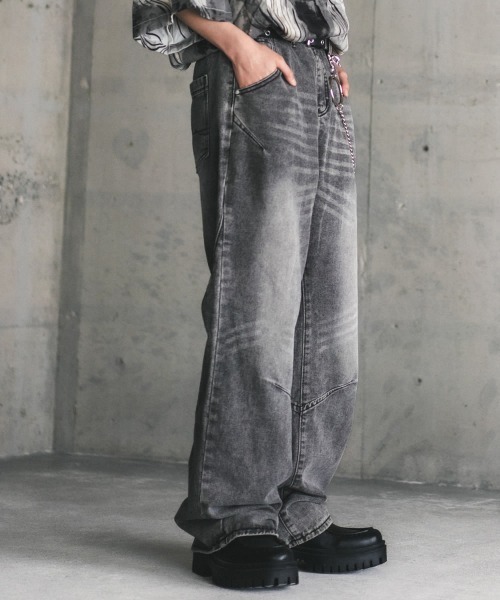 【セール】ビンテージメイクフレアデニムパンツ（デニムパンツ）｜Shoowtime（ショウタイム）