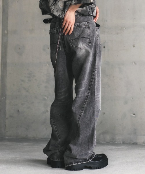 【セール】ビンテージメイクフレアデニムパンツ（デニムパンツ）｜Shoowtime（ショウタイム）