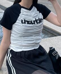 WEGO | WEGO/【24年春夏新作】シャーリングラグラントップス(Tシャツ/カットソー)