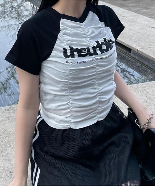 WEGO（ウィゴー）の「WEGO/シャーリングラグラントップス（Tシャツ/カットソー・レディース・ホワイト/ワイン・FREE）」の4枚目の写真