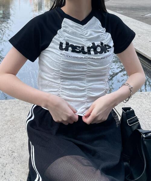 WEGO（ウィゴー）の「WEGO/シャーリングラグラントップス（Tシャツ/カットソー・レディース・ホワイト/ワイン・FREE）」の5枚目の写真