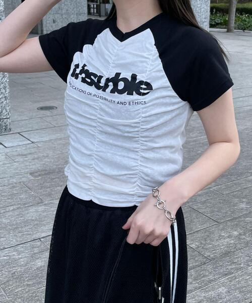 WEGO（ウィゴー）の「WEGO/シャーリングラグラントップス（Tシャツ/カットソー・レディース・ホワイト/ワイン・FREE）」の7枚目の写真