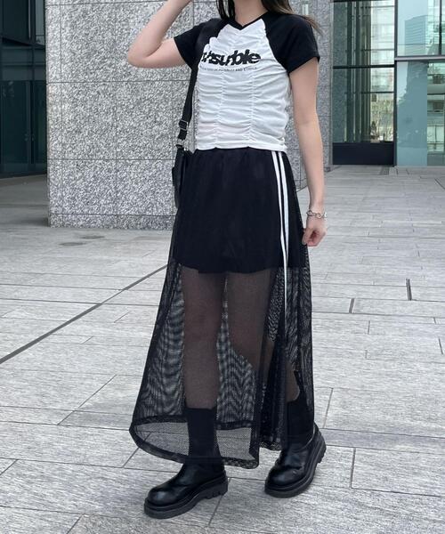 WEGO（ウィゴー）の「WEGO/シャーリングラグラントップス（Tシャツ/カットソー・レディース・ホワイト/ワイン・FREE）」の8枚目の写真