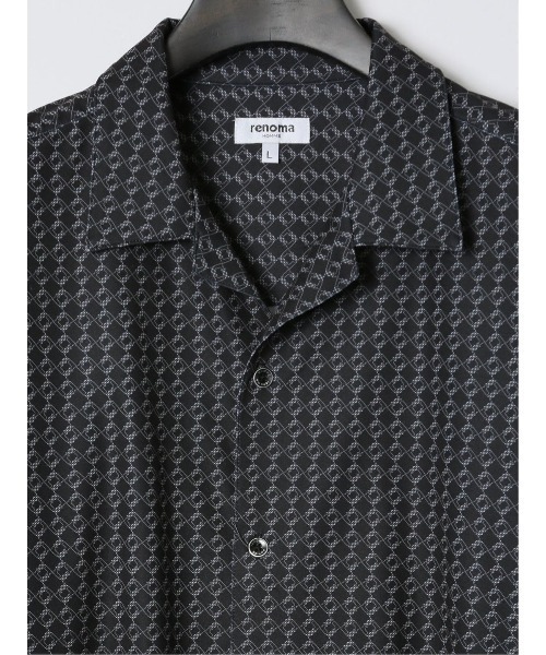 renoma HOMME（レノマオム）の「【ストレッチ 開襟】レノマ オム デジタルプリント オープンカラー半袖シャツ（シャツ/ブラウス・メンズ・ブラック/ホワイト/ネイビー・MEDIUM/X-LARGE/LARGE）」の7枚目の写真