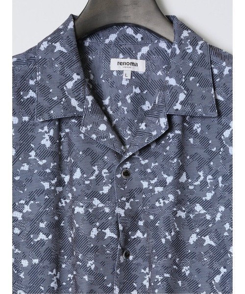 renoma HOMME（レノマオム）の「【ストレッチ 開襟】レノマ オム デジタルプリント オープンカラー半袖シャツ（シャツ/ブラウス・メンズ・ブラック/ホワイト/ネイビー・MEDIUM/X-LARGE/LARGE）」の10枚目の写真
