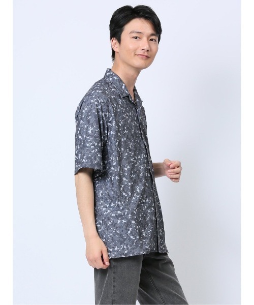 renoma HOMME（レノマオム）の「【ストレッチ 開襟】レノマ オム デジタルプリント オープンカラー半袖シャツ（シャツ/ブラウス・メンズ・ブラック/ホワイト/ネイビー・MEDIUM/X-LARGE/LARGE）」の21枚目の写真