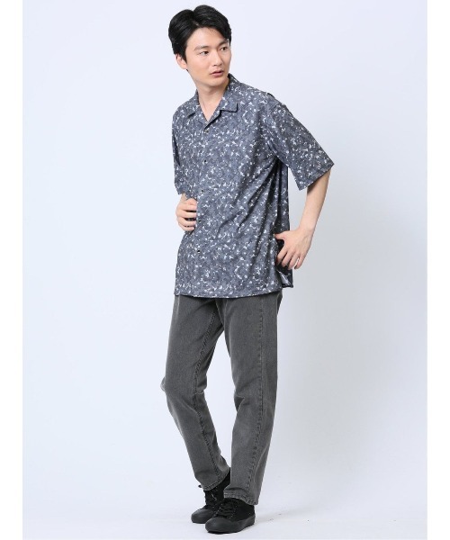 renoma HOMME（レノマオム）の「【ストレッチ 開襟】レノマ オム デジタルプリント オープンカラー半袖シャツ（シャツ/ブラウス・メンズ・ブラック/ホワイト/ネイビー・MEDIUM/X-LARGE/LARGE）」の22枚目の写真