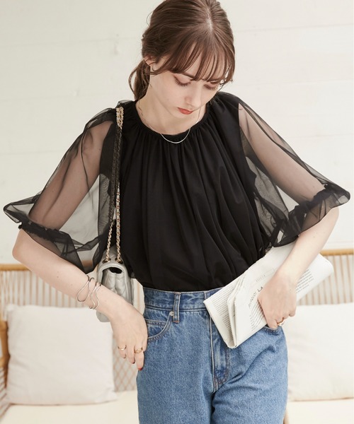 Ameri Vintage チュールボリュームスリーブセットアップ Ameri VINTAGE アメリヴィンテージ チュールベールセットアップ