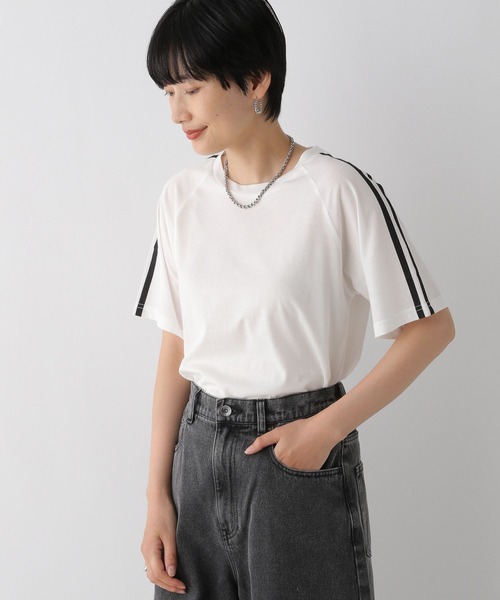 LEPSIM(レプシィム)の「シアーラインT 126524(Tシャツ/カットソー・レディース・ブラック/オフホワイト・FREE)」の1枚目の写真