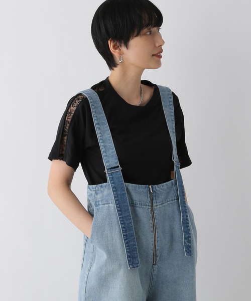 LEPSIM(レプシィム)の「シアーラインT 126524(Tシャツ/カットソー・レディース・ブラック/オフホワイト・FREE)」の2枚目の写真