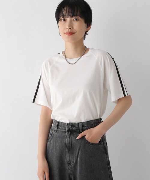 LEPSIM(レプシィム)の「シアーラインT 126524(Tシャツ/カットソー・レディース・ブラック/オフホワイト・FREE)」の8枚目の写真