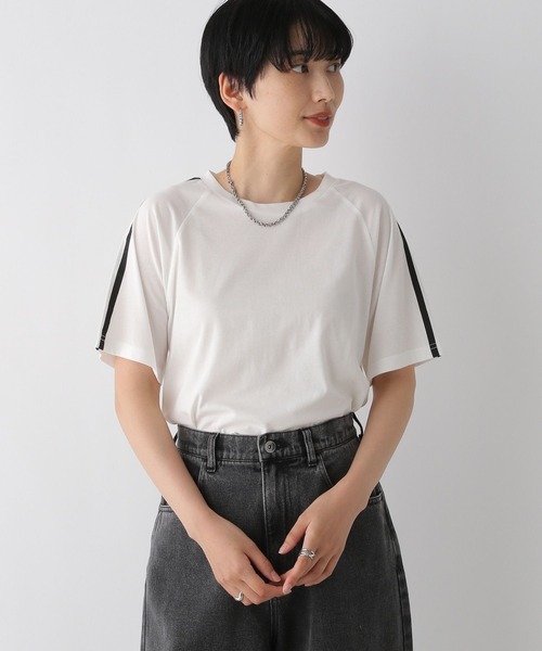 LEPSIM(レプシィム)の「シアーラインT 126524(Tシャツ/カットソー・レディース・ブラック/オフホワイト・FREE)」の9枚目の写真