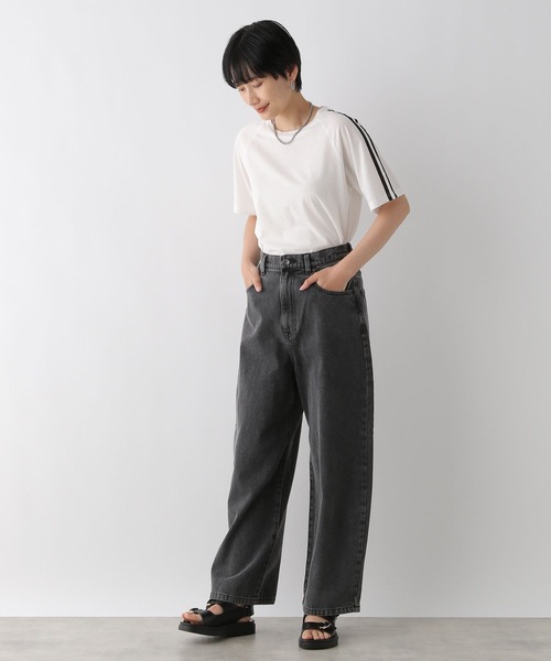 LEPSIM(レプシィム)の「シアーラインT 126524(Tシャツ/カットソー・レディース・ブラック/オフホワイト・FREE)」の10枚目の写真