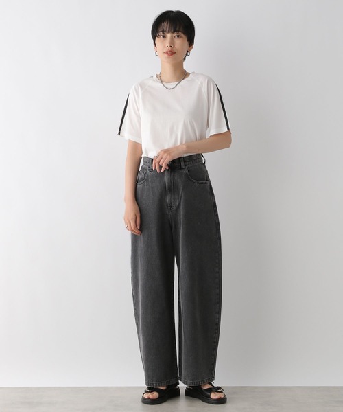 LEPSIM(レプシィム)の「シアーラインT 126524(Tシャツ/カットソー・レディース・ブラック/オフホワイト・FREE)」の21枚目の写真