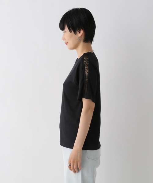 LEPSIM(レプシィム)の「シアーラインT 126524(Tシャツ/カットソー・レディース・ブラック/オフホワイト・FREE)」の11枚目の写真