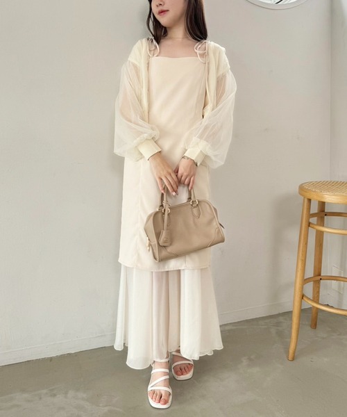 one after another NICE CLAUP(ワンアフターアナザーナイスクラップ)の「リバーシブルキャミワンピース(ワンピース・レディース・ベージュ/アイボリー/ブラック/グレー・FREE)」の9枚目の写真