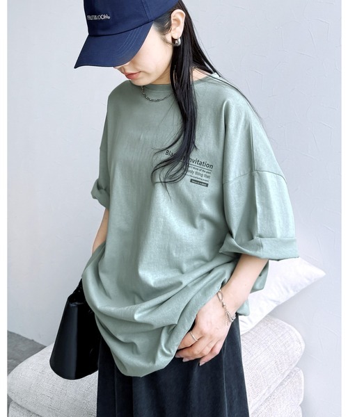 reca（レカ）の「バックロゴプリントＴシャツ（Tシャツ/カットソー・レディース・ブラック/ピンク系その他/オフホワイト/グリーン系その他・FREE）」の3枚目の写真