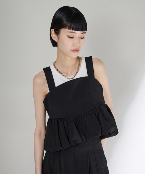 Shelly island（シェリーアイランド）の「バルーンキャミトップス（キャミソール・レディース・グレー/ブラック・FREE）」の3枚目の写真