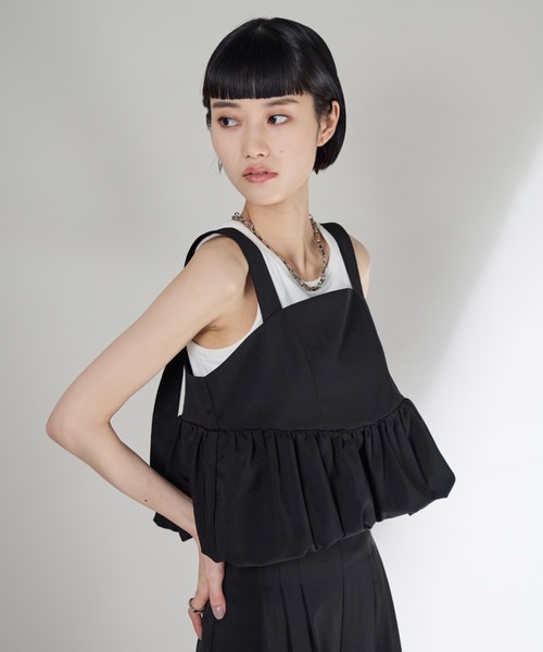 Shelly island（シェリーアイランド）の「バルーンキャミトップス（キャミソール・レディース・グレー/ブラック・FREE）」の12枚目の写真