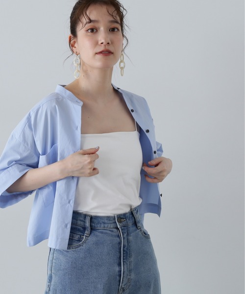 N.（N. Natural Beauty Basic）（エヌエヌナチュラルビューティーベーシック）の「◆カップ付インナーキャミソール（Tシャツ/カットソー・レディース・ホワイト/ブラック・MEDIUM）」の2枚目の写真