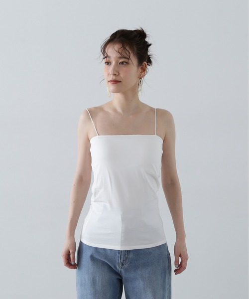 N.（N. Natural Beauty Basic）（エヌエヌナチュラルビューティーベーシック）の「◆カップ付インナーキャミソール（Tシャツ/カットソー・レディース・ホワイト/ブラック・MEDIUM）」の9枚目の写真
