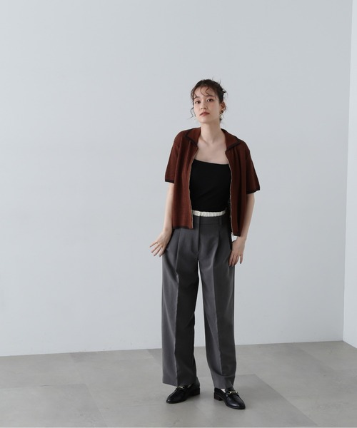 N.（N. Natural Beauty Basic）（エヌエヌナチュラルビューティーベーシック）の「◆カップ付インナーキャミソール（Tシャツ/カットソー・レディース・ホワイト/ブラック・MEDIUM）」の18枚目の写真