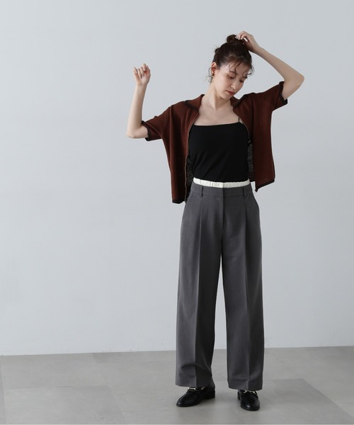 N.（N. Natural Beauty Basic）（エヌエヌナチュラルビューティーベーシック）の「◆カップ付インナーキャミソール（Tシャツ/カットソー・レディース・ホワイト/ブラック・MEDIUM）」の4枚目の写真